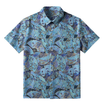 Personality fashion  Traditional Japanese Fans Button-up Shirt