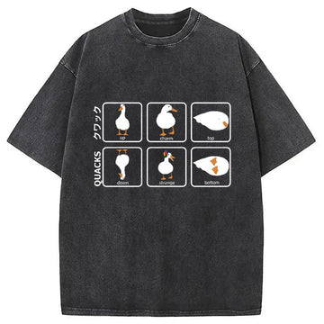 Personality fashion 3D Illustration Of A Duck Washed T-Shirt