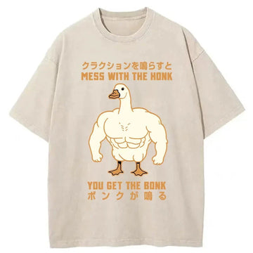 Personality fashion Strong Goose Japanese Washed T-Shirt