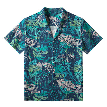 Personality fashion  Intense Jungle Leaf Aloha Hawaiian Shirt