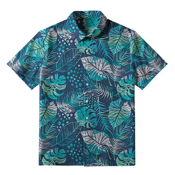 Personality fashion  Intense Jungle Leaf Button-up Shirt