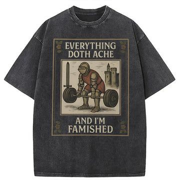 Personality fashion Everything Doth Ache Washed T-Shirt