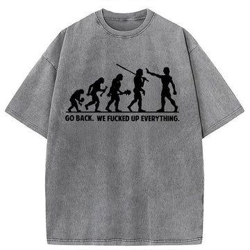 Personality fashion Go Back Washed T-Shirt