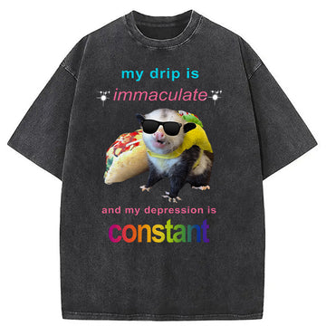 Personality fashion My Drip Is Immaculate Washed T-Shirt