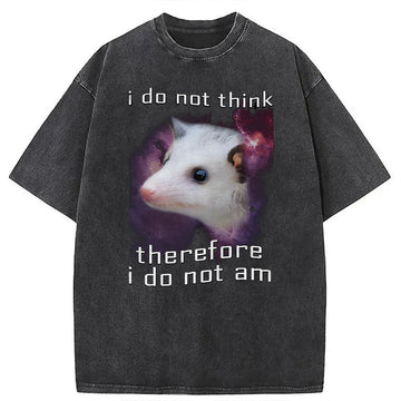 Personality fashion Confused Possum Space Washed T-Shirt