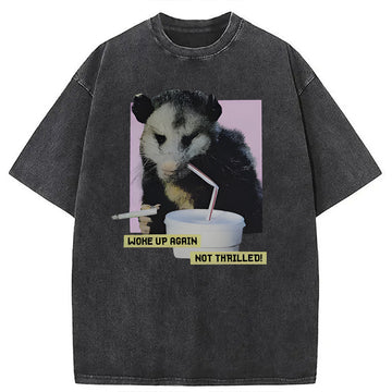 Personality fashion Woke Up Again Washed T-Shirt