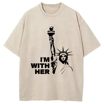 Personality fashion I'm With Her Washed T-Shirt