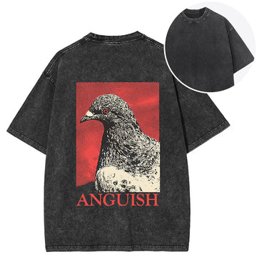 Personality fashion The Weight of Urban Anguish Back Washed T-Shirt