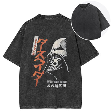 Personality fashion Japanese Designs Back Washed T-Shirt