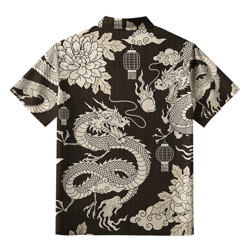 Two Dragons Playing With A Pearl Aloha Hawaiian Shirt