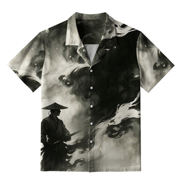 Personality fashion  Samurai Amidst The Smoke Aloha Hawaiian Shirt