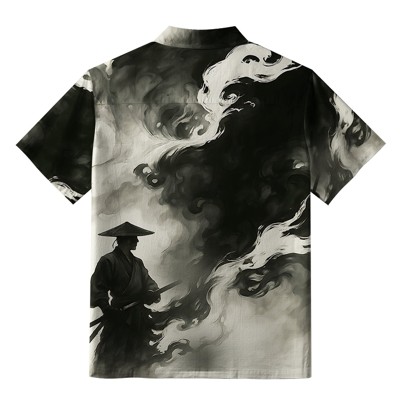 Samurai Amidst The Smoke Aloha Hawaiian Shirt