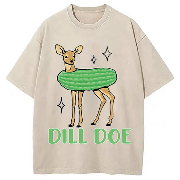 Personality fashion Dill Doe Washed T-Shirt