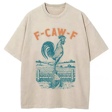 Personality fashion Funny Rooster Meme Washed T-Shirt