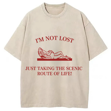 Personality fashion Im Not Lost Washed T-Shirt