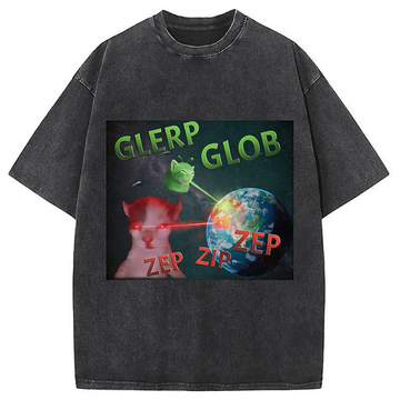 Personality fashion Glerp Glob Meme Washed T-Shirt