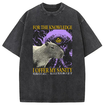Personality fashion I Offer My Sanity Vintage Japanese Capybara Washed T-Shirt
