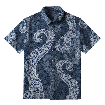 Personality fashion  Octopus Tentacles Japanese Button-up Shirt