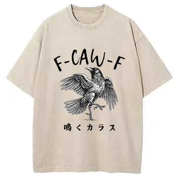Personality fashion Funny Crow Washed T-Shirt