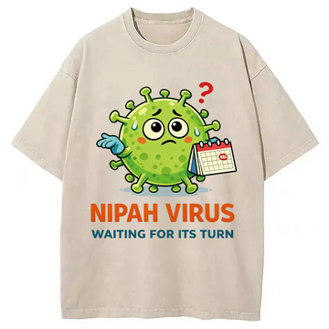 Personality fashion Nipah Virus Washed T-Shirt