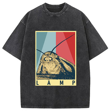 Personality fashion LAMP Washed T-Shirt