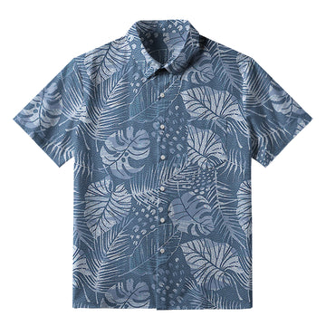 Personality fashion  Jungle Leaf Button-up Shirt