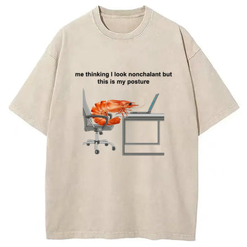 Personality fashion This Is My Posture Washed T-Shirt