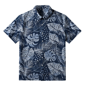 Personality fashion  Jungle Leaf Dark Button-up Shirt