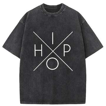 Personality fashion X Hip Hop Washed T-Shirt
