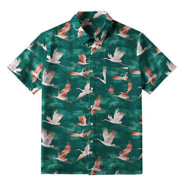 Personality fashion  Cranes In Flight Button-up Shirt