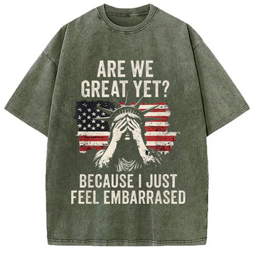Personality fashion Are We Great Yet Washed T-Shirt