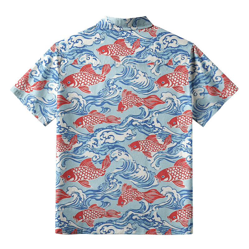 Koi Carp Frenzy Aloha Hawaiian Shirt