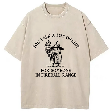 Personality fashion You Talk A Lot Washed T-Shirt