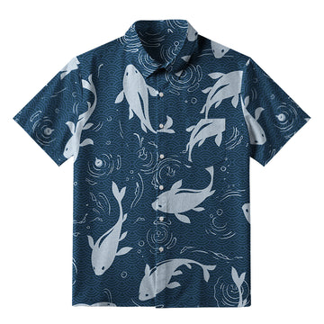 Personality fashion  Playful Dolphins In Waves Button-up Shirt