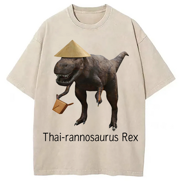 Personality fashion Thai-rannosaurus Rex Washed T-Shirt