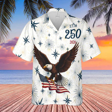 USA 250 Years 1776 2026 Hawaiian Shirt   Patriotic Eagle US Flag AOP Hawaiian Shirt 684323