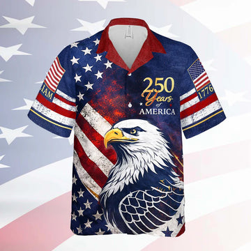 Personalized 250 Years Of America 1776-2026 Hawaiian Shirt, Patriotic Independence Day Hawaii Shirt 684819