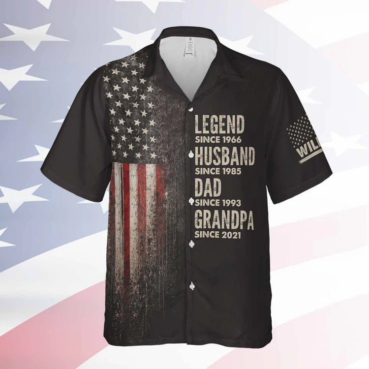 Custom Name Father's Day Gifts, Legend, Husband, Dad And Grandpa   Personalized Hawaiian Shirt Gift For Family 685111