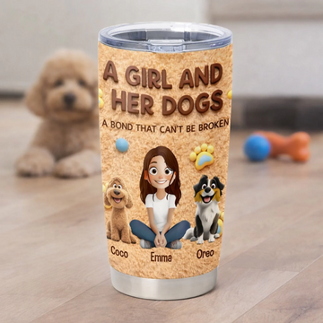 A Girl Her Dog Forever Best Friends Personalized Tumbler Gift For Dog Lovers