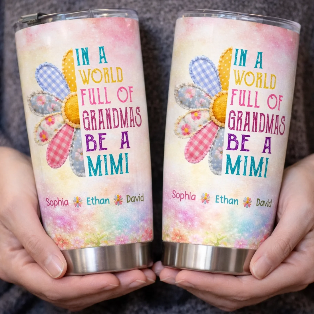 Home Is Where Mom Laughs Personalized Tumbler Gift For Grandma Mom Grandkids Make Me Mimi Tumbler