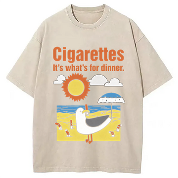 Personality fashion It's What's For Dinner Cigarettes Washed T-Shirt