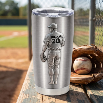 Hit A Home Run Personalized Tumbler Custom Baseball Player Name Number Gift For Baseball Lovers