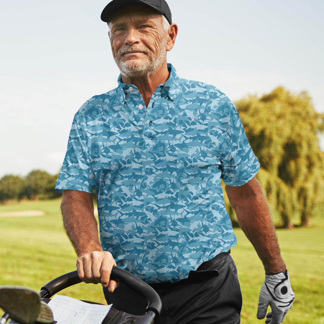 Shark Men's Polo Shirt Summer Beach Golf Style Fishing hunting Gift For men