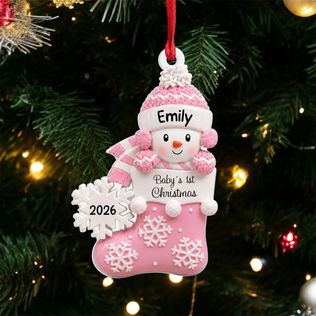 Baby Christmas Red Box Personalized Acrylic Ornament Gift For Parents Baby Gift-1