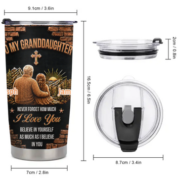 Personalized Never Forget How Much I Love You Thermos Cup - Custom Name & Relationship Cup - Gift For Family