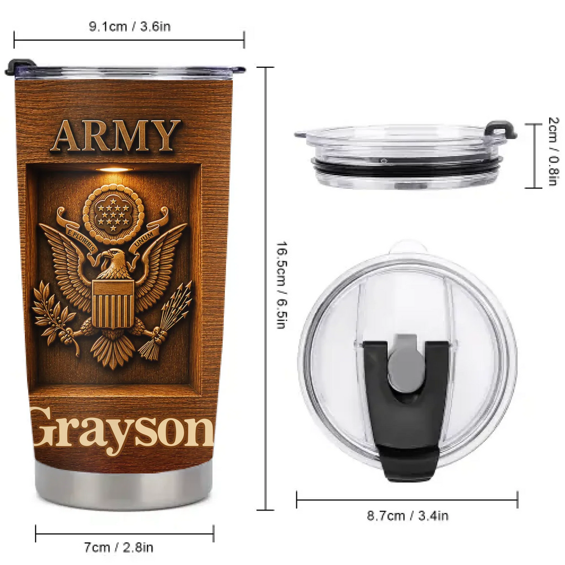 Personalized Proud Veteran Thermos Cup- Custom Name Military Honor Cup - Gift For Veterans