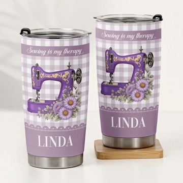 I'll Be In My Sewing Room Tumbler - Sewing Machine Floral Thermos Cup - Gift For Sewing Lovers