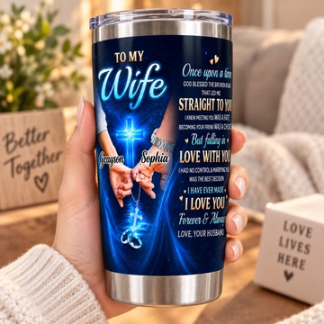 To My Wife Thermos Cup - Romantic Christian Love Insulated Cup - Anniversary Gift From Husband