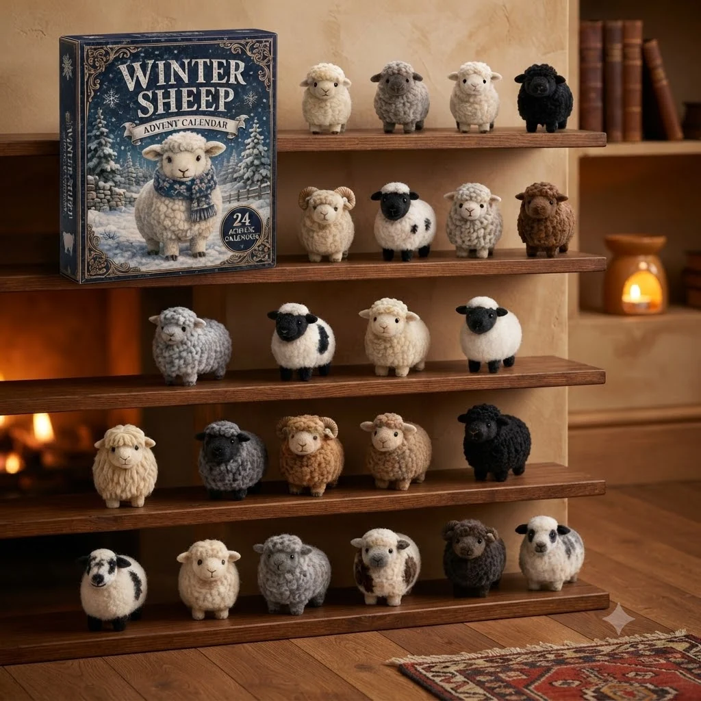 Winter Sheep Advent Calendar 2026 24 Day Festive Countdown Acrylic Charms Blind Box Gift For Farm Lovers