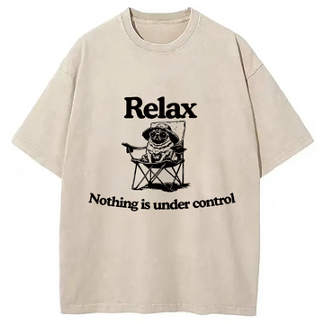 Personality fashion Chill Pug Vintage Washed T-Shirt